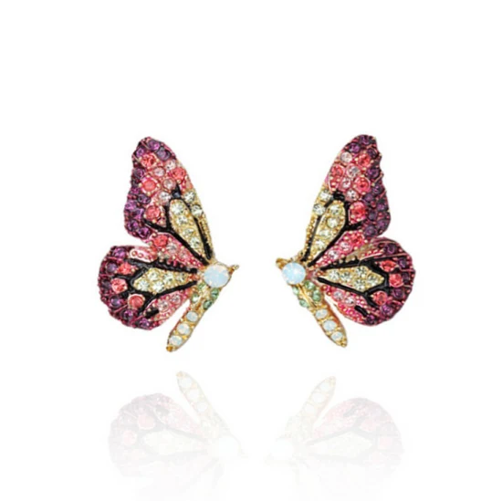 Boucles d'oreilles occidentales papillon décoratives, nouvelle mode, perles de graines, bijoux faits à la main pour femmes