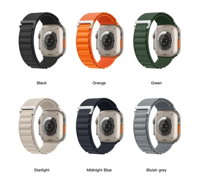 Bracelets en nylon élastiques avec boucle alpine pour Apple Watch, nouvel arrivage
